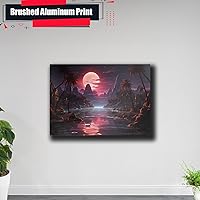 Vista 5 de Neon Sunset Vibes Florida Synthwave Sunset Framed poster Print, Retro Miami Style Wall Art, poster, Wall Decor