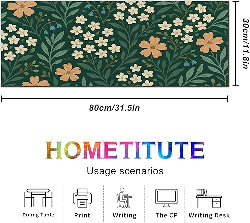 Miniatura 5 de Alfombrilla de mouse grande floral de 31.5 x 11.8 pulgadas, base antideslizante, alfombrilla de teclado XL, alfombrilla extendida para computadora,