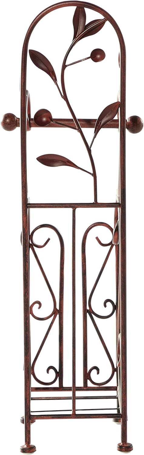 Buy 2 get 3 Deco 79 Metal Toilet Paper Holder, 24 by 8-Inch, Reddish/Bronze color