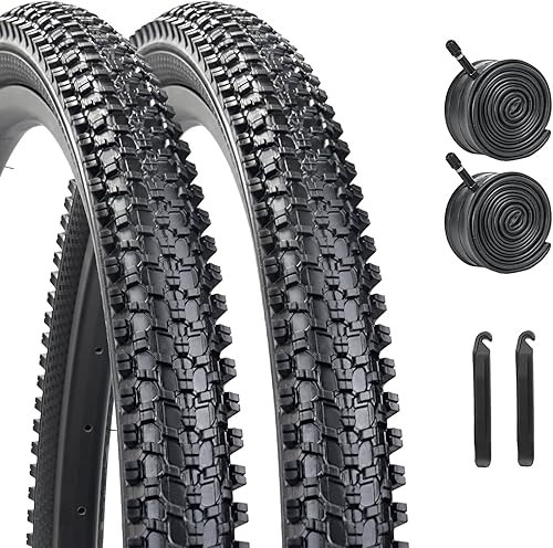 Neumático de bicicleta de 24 x 1.9526 x 1.95, acolchado y cómodo, neumáticos de repuesto plegables para bicicleta de montaña con 1 paquete o 2 tubos