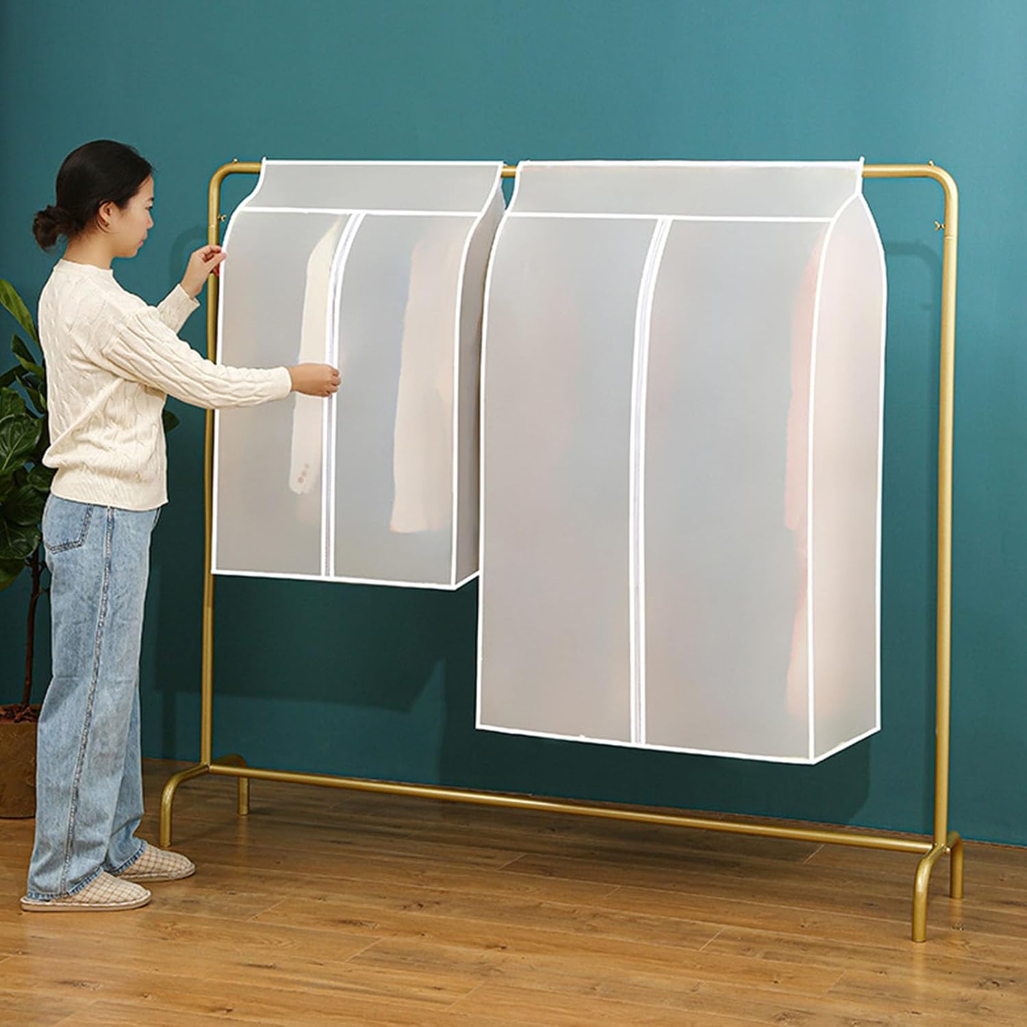 Multiple Size Clear Hanging Clothes Cover PEVA Garment Storage Bag for Closet Protections Water Garment Protectors Bag