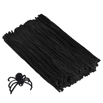 منظفات الأنابيب من Cuttte - منظفات الأنابيب السوداء 300pcs منظفات Chenille Stems for Craft Kids DIY Art Supplies 6 mm x 12 inch