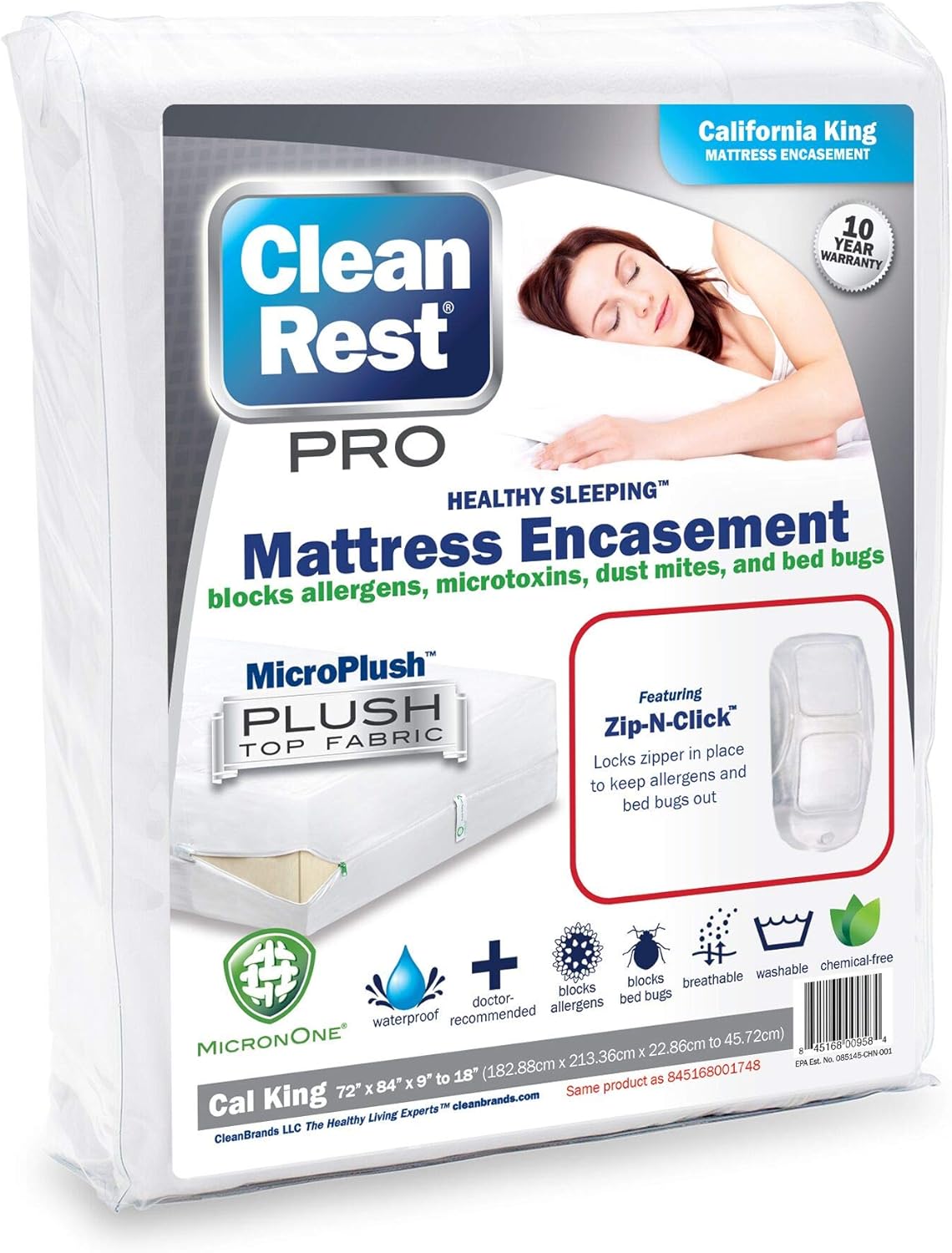 Clean Rest Pro Waterproof, Allergy and Bed Bug Blocking Mattress Encasement - (Fits 9" to 18" H) Full : Home & Kitchen