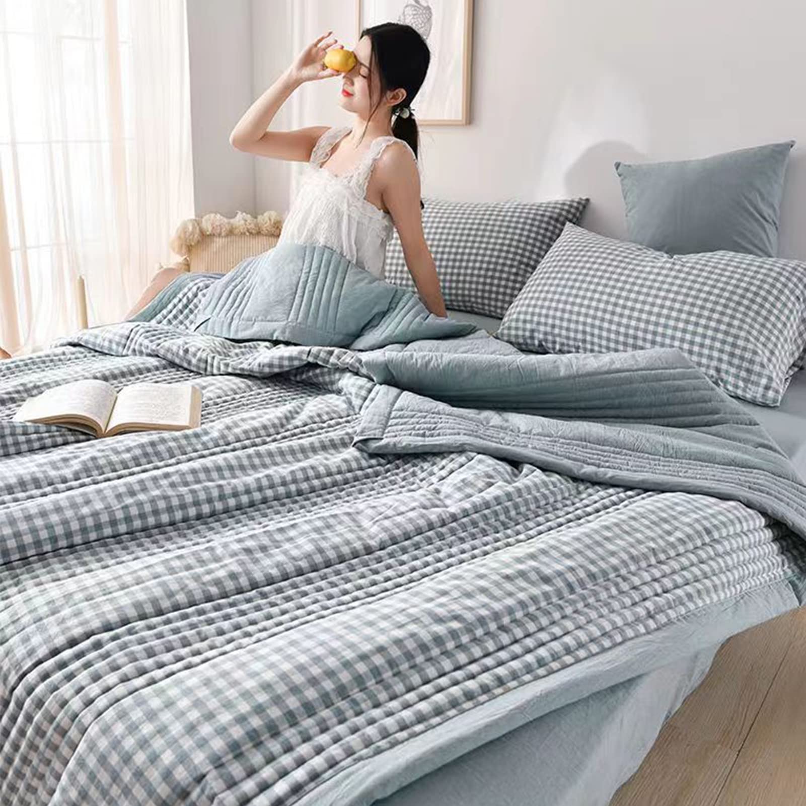 Manta refrescante reversible de 100 x 150 cm ideal para sofás y noches calurosas