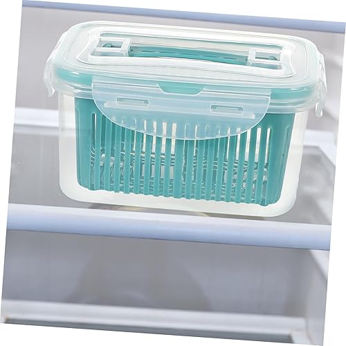 Miniatura 9 de Caja de almacenamiento de alimentos de gran capacidad, divisor de drenaje, caja de conservación de plástico para cocina, nevera, organización para