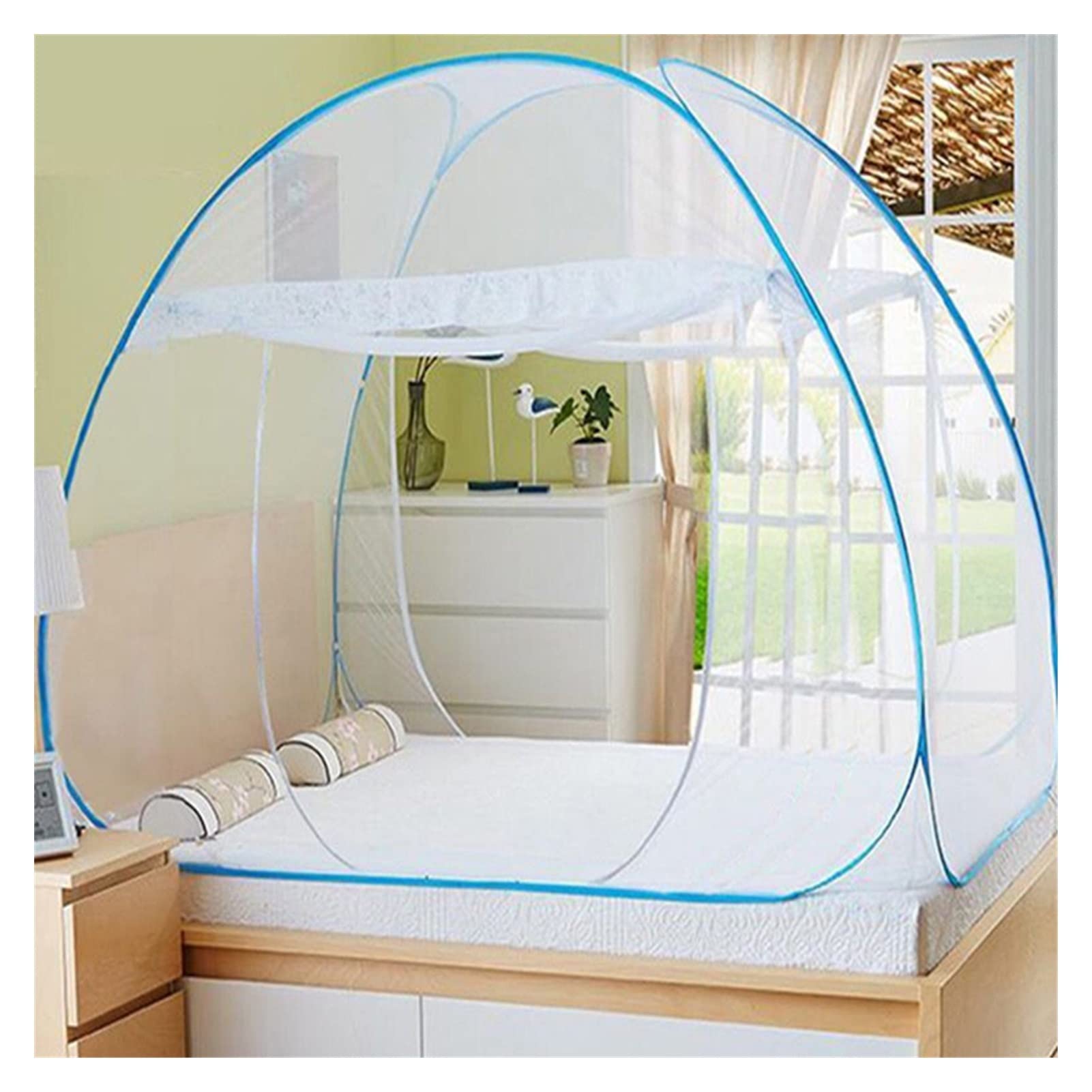 Tienda de campaña con mosquitera emergente de 1,0x1,9 m y una sola puerta con base para cama