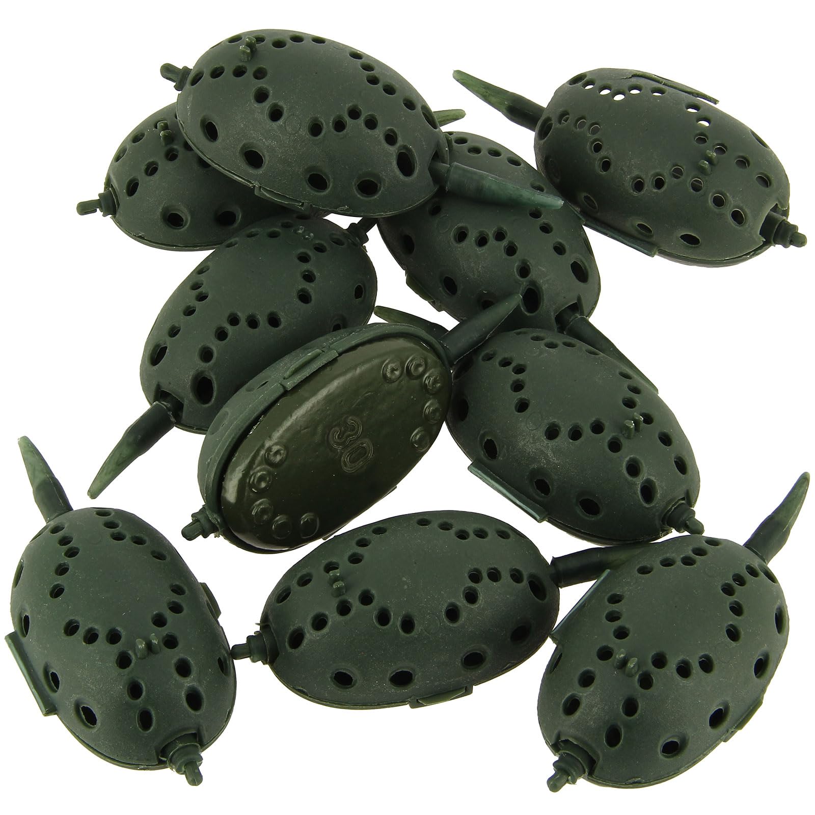 10x Inline Clam Shell Maggot Grub Feeder for Fishing – Easy Fill, Reusable Method Feeder Tackle for Carp, Coarse & Match Angling – Secure Clip Design, Inline Rig Compatible 15g, 30g, 60g (30g)