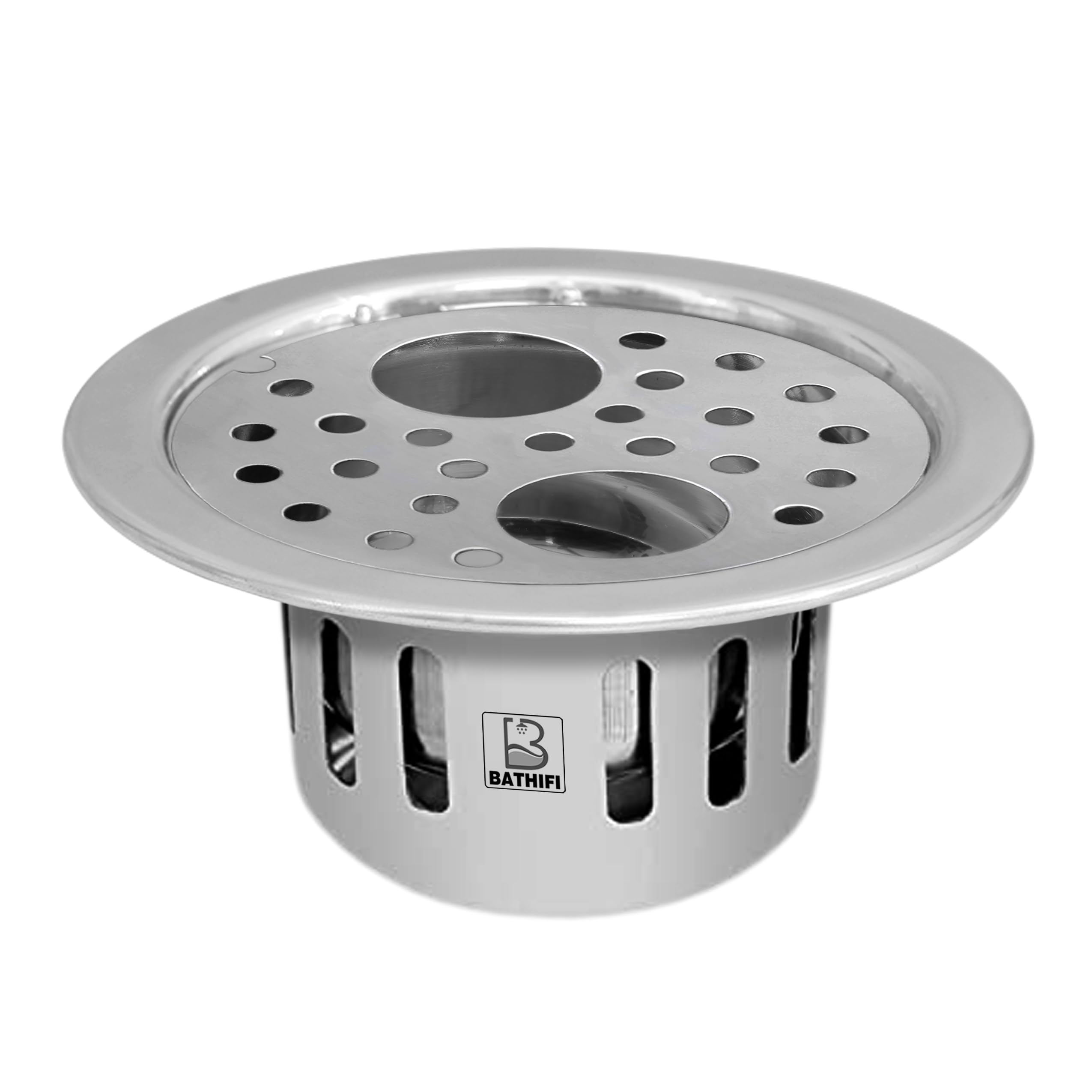 BATHIFI Stainless Steel 5" Bathroom Drain Stainer | Floor Lock Double Cut Jali with Anti Cockroach for Bathroom & Kitchen B-Holly Round (B0CVF2C79F) Amazon Price History, Amazon Price Tracker