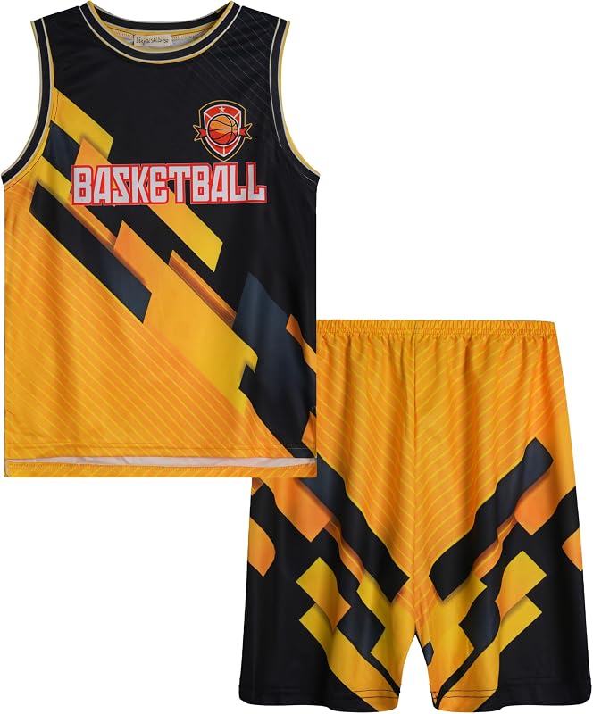 Boys Girls Basketball Jersey and Shorts Set Athletic Sport Uniform for Training Game Day 5-12 Years