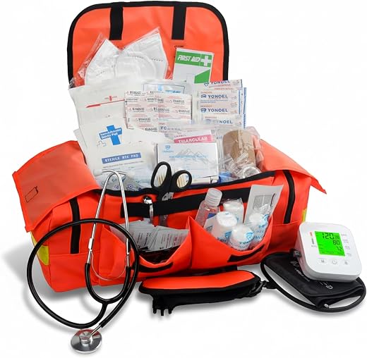 EMT 1st 362 Pcs Emergency Responder First Aid Kit with 40 Unique Items &amp; First Aid Guide Book, Large First aid kit for ca...