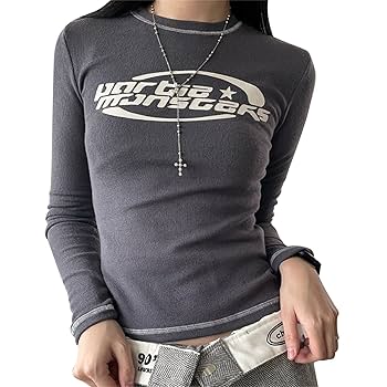 Amazon.co.jp: Y2K 弾性 Tシャツレディースタイトフィット長袖