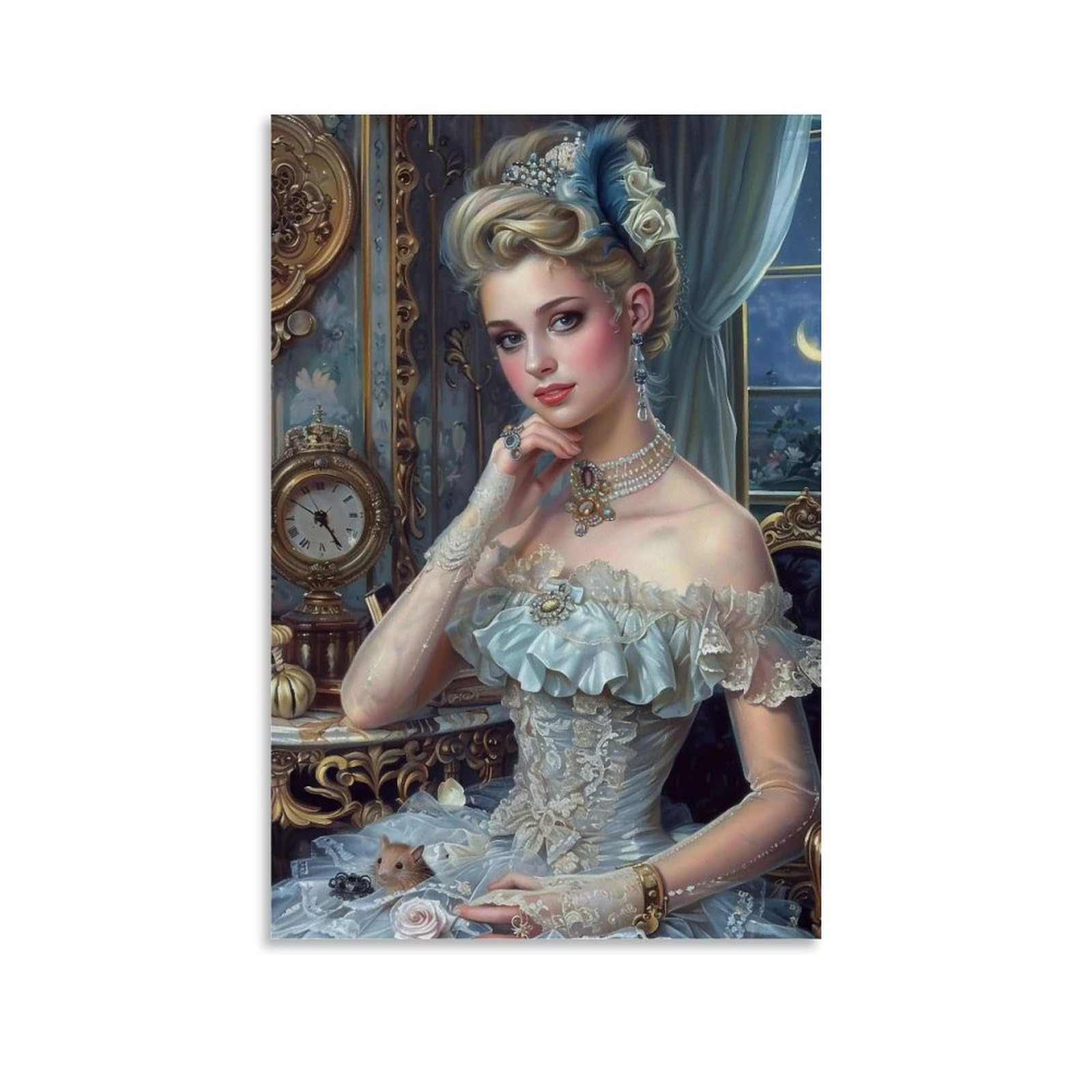 HUERYRYHY Nostalgic Rococo 02 Poster Wall Art Canvas Vintage Aesthetic Painting Decor for Rooms 20x30inch Unframe-style