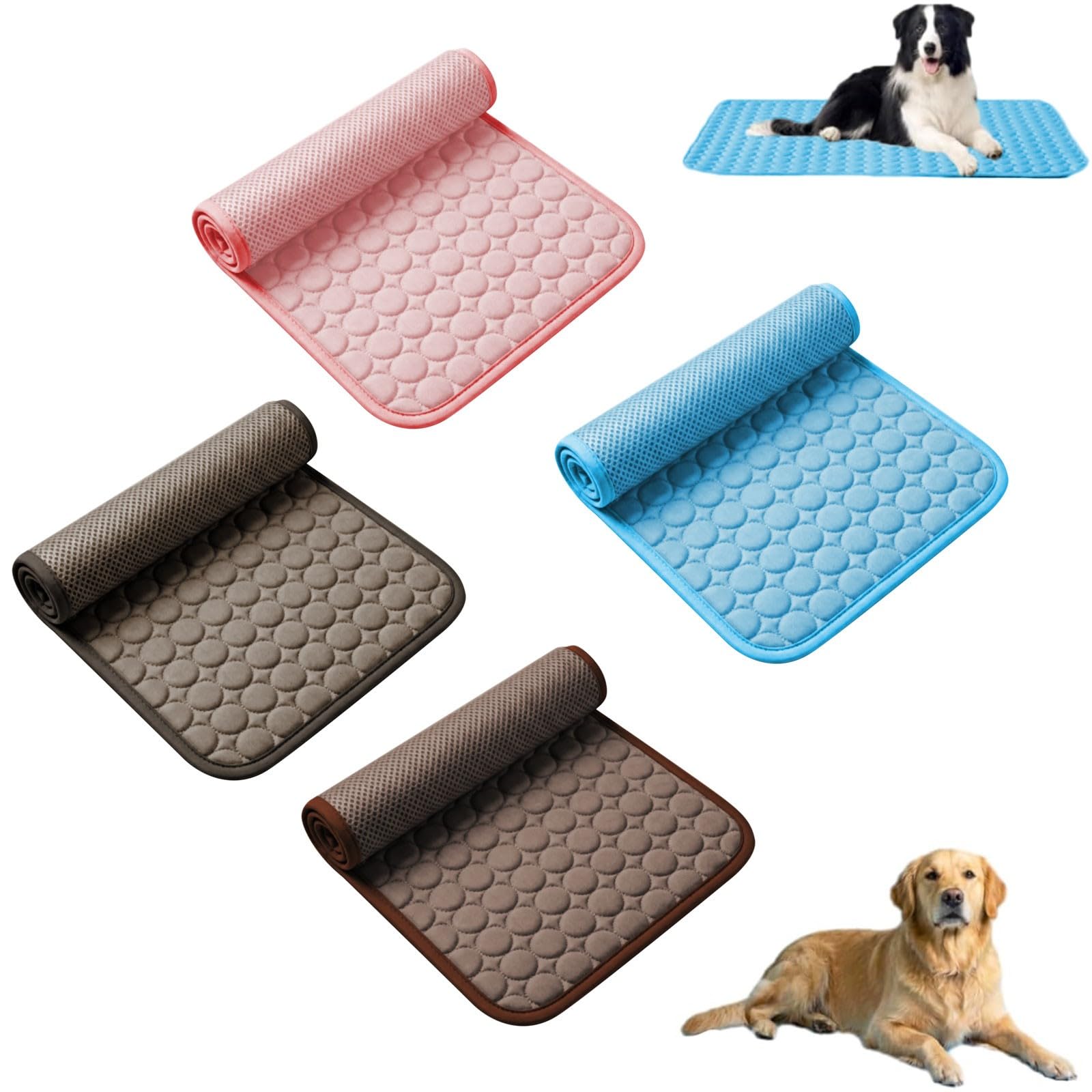 Pet Cat Dog Ice Silk Cooling Mat, Cooling Blanket Ice Mat for Dogs Cats, Medium Reusable Home Travel Essentials Mat Extra Large Easy-Fold Pet Cool Pad, Self Cooling Pad in Hot Summer Cool Pad Dogs — image 1
