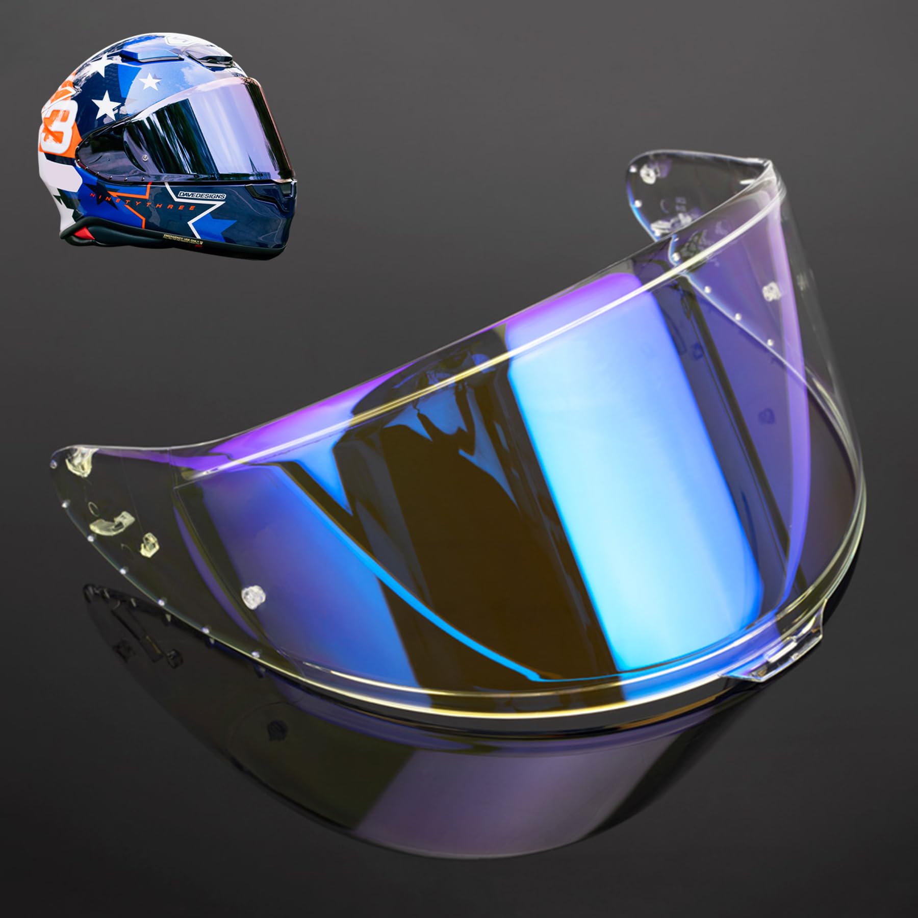 DODOGOD Helmet Shield CWR-F2, Revo Blue
