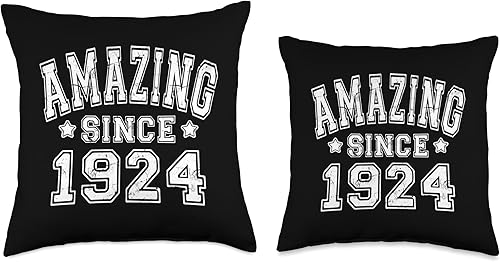Miniatura 3 de Varsity Style Birth Year Gear For Men & Women Born Amazing Since 1924 Varsity Style - Almohada de regalo de cumpleaños, 16 x 16 pulgadas, multicolor