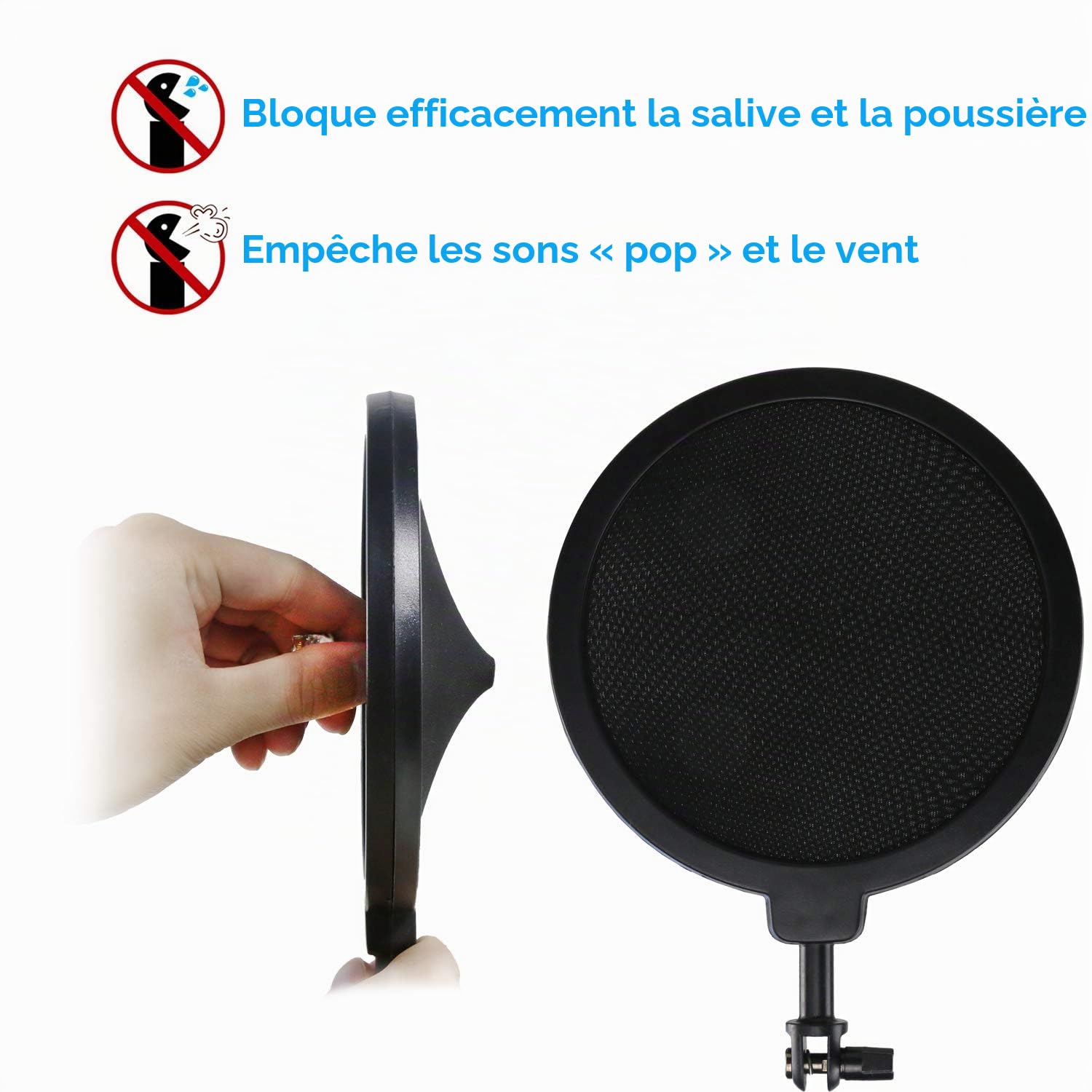 AT2020 Suspension Antichoc Professionnelle avec Filtre anti-pop pour Réduire le Bruit de Vibration du Microphone, Support Antichoc pour Micro à Condensateur AT2020 AT2020USB + par YOUSHARES