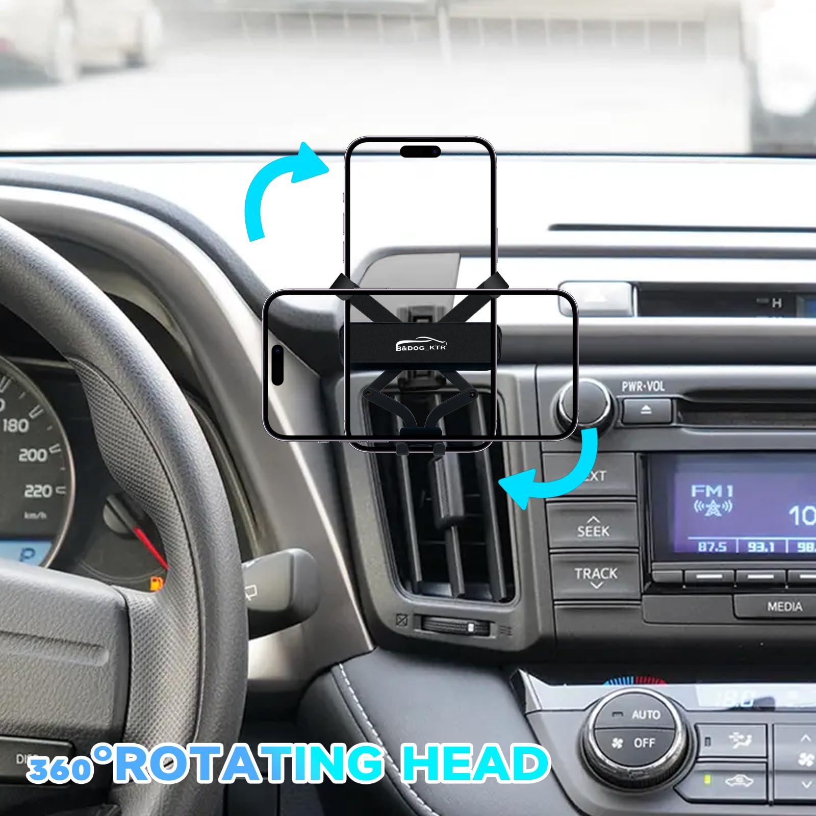B&DOG XSIN Uchwyt samochodowy na telefon kompatybilny z RAV4 (czarny-A)