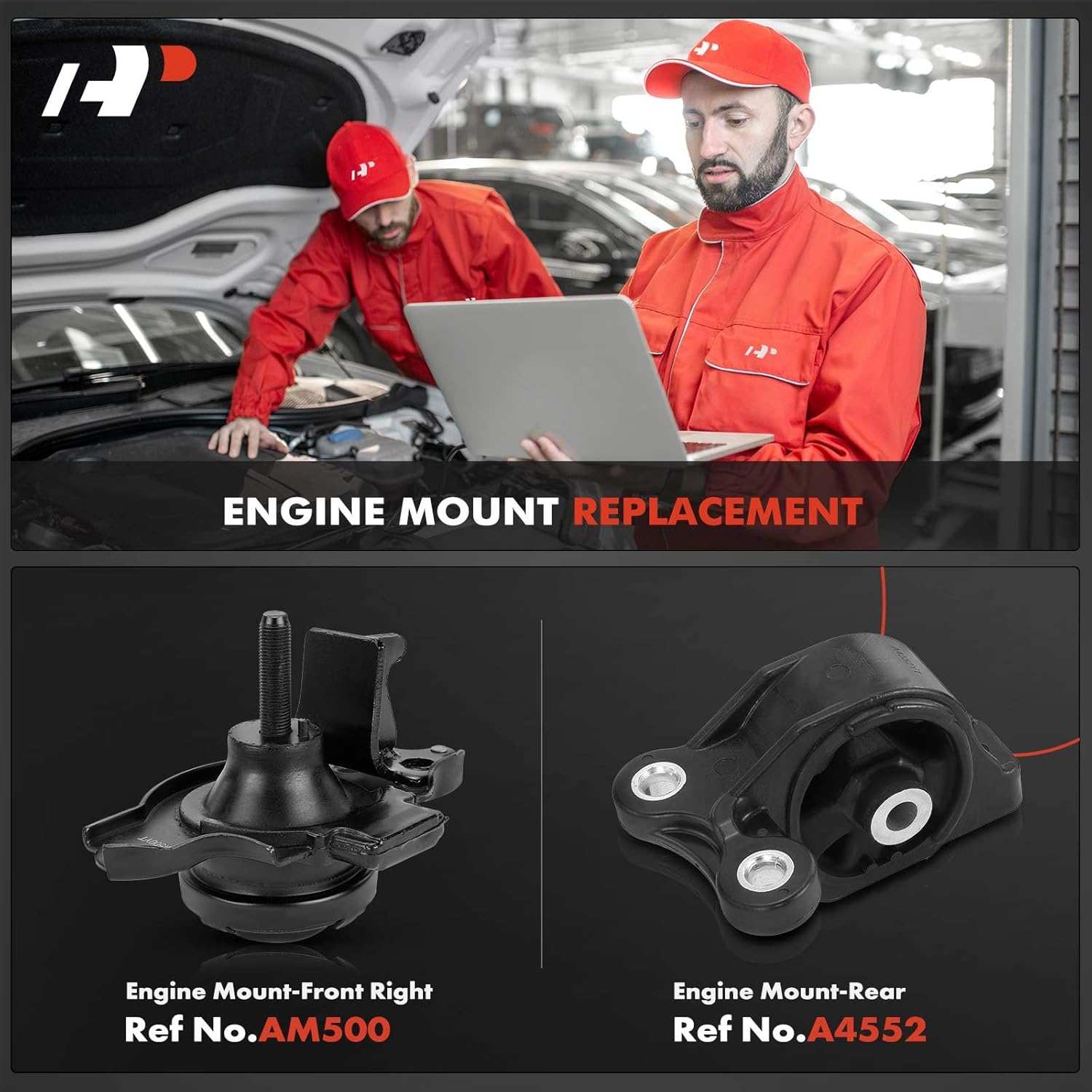 A-Premium Engine Motor Mount Kit Compatible with Honda Fit 2007-2008 1.5L, 2-PC Set, Replace# 50826SELE01, 50810SLA981