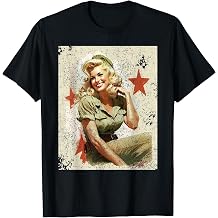 Pin-Up Girl Blonde WWII Graphic T-Shirt