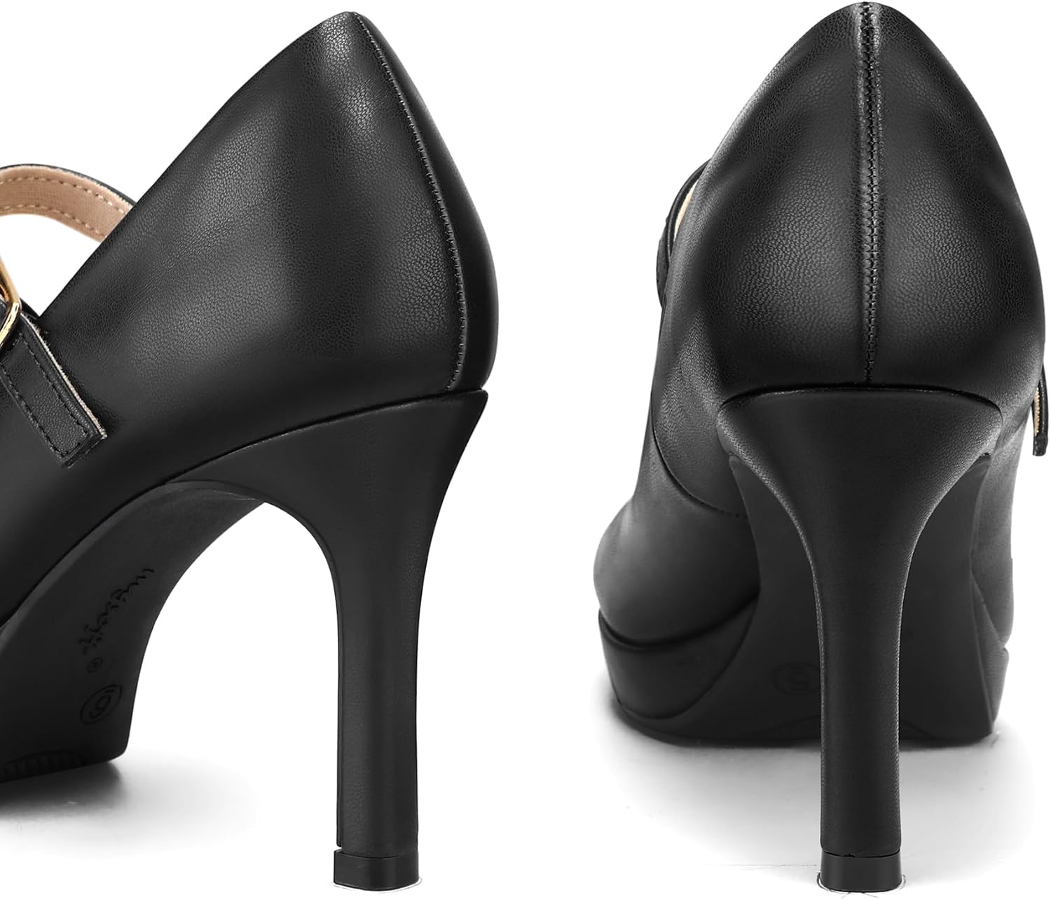 mysoft Women's Pumps Closed Toe Mary Jane Pumps Round Toe Platform High Heel Dress Shoes - Image 6