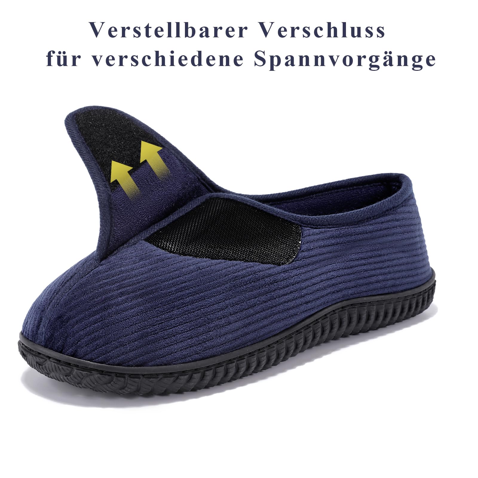 Git-up Herren Diabetiker Hausschuhe Schuhe Arthritis Ödem Verstellbare Verschluss Memory Foam Hausschuhe