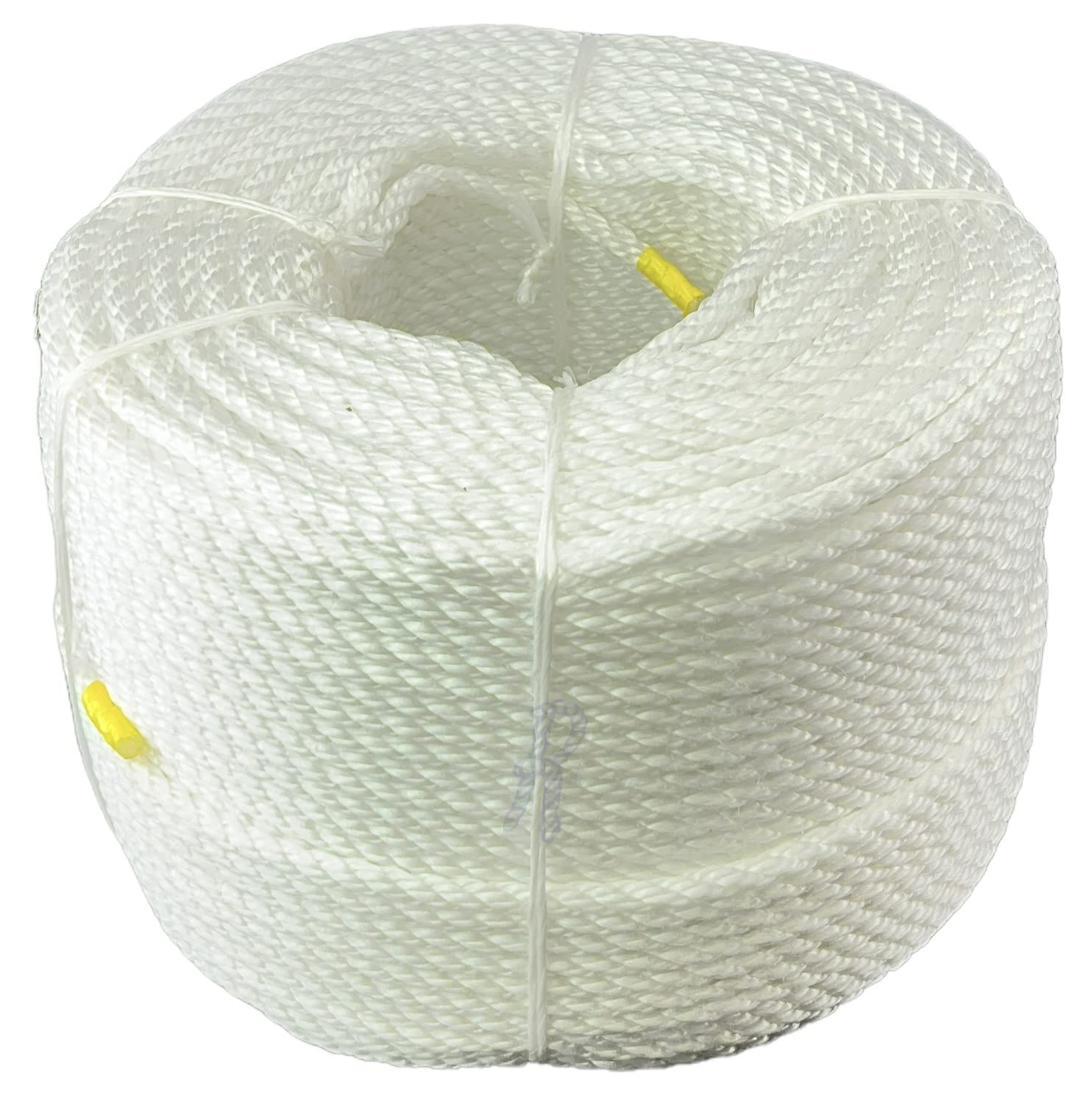 8mm White Staplespun Rope x 100 Metre Coil, Floating Boat Yacht Marine Mooring