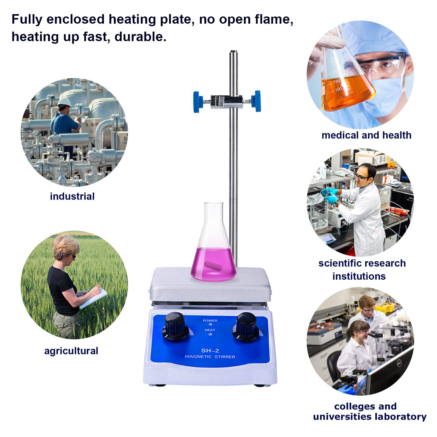 Slendor Stirrer Hot Plate Mixer 1000ml Stirring Capacity 5 x 5