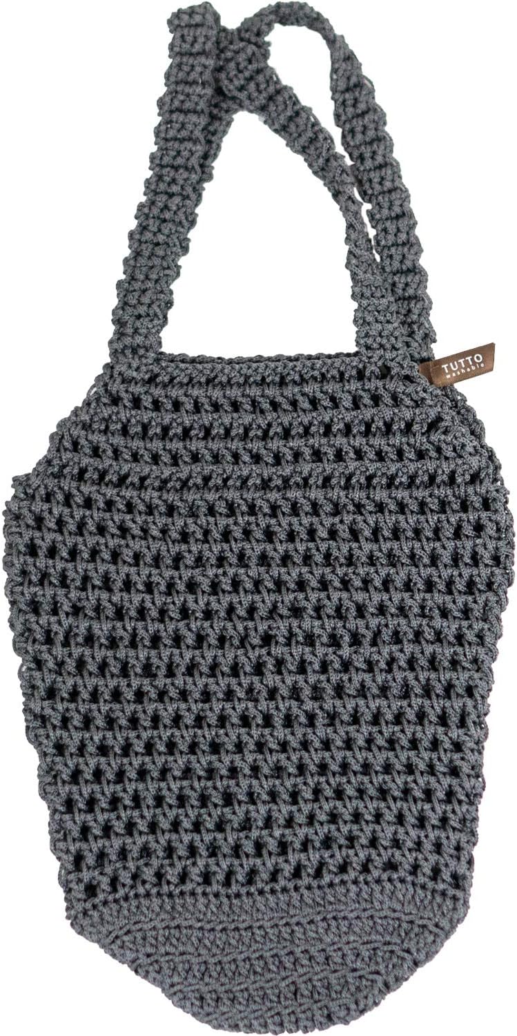 OKA PLYS 4548622863536 Hanging Storage Tote, Size M, Gray (Basket Bag, Hand Knitted)