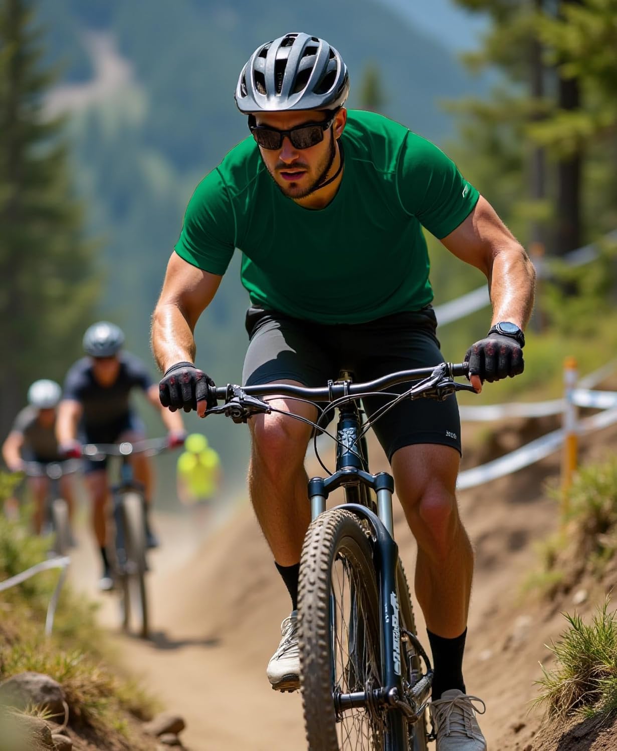 Mens Running Shirt Quick Dry Fit Short Sleeve Performance T-Shirt Moisture Wicking Ourdoor Active Wear Reflective - Image 3