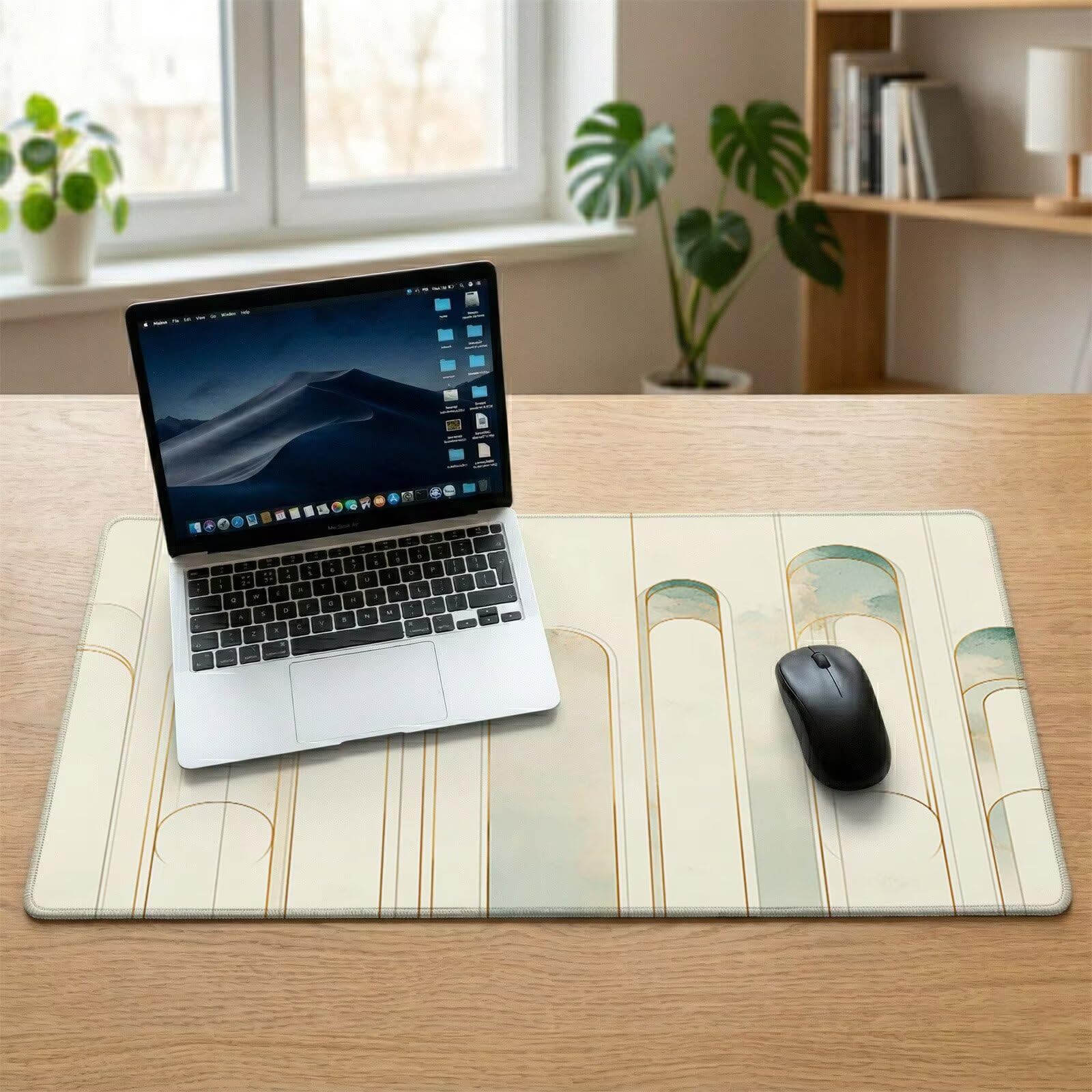 Tappetino Mouse XXL 1200 x 600 x 3 mm, Sottomano Scrivania, Moderno Grande Tappeto da Tavolo con Base in Gomma Antiscivolo e Bordi Cuciti, Impermeabile, per Ufficio/Computer/Gaming (Nordico) L-x7854