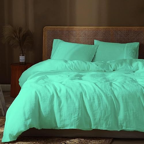 Miniatura 12 de Juego de funda de edredón de 3 piezas con 2 fundas de almohada, 100% algodón, funda de edredón extra larga para cama de tamaño individual