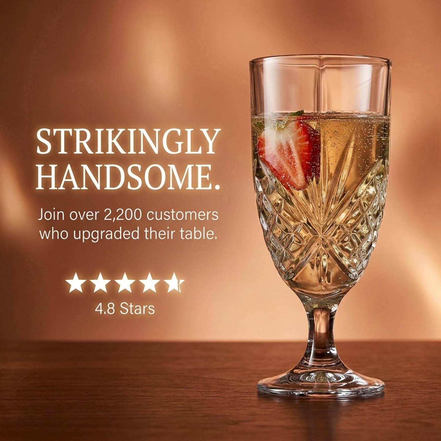 Iced Beverage Glasses, 16oz Water Goblets, Set of 4, Dublin Crystal Glass
