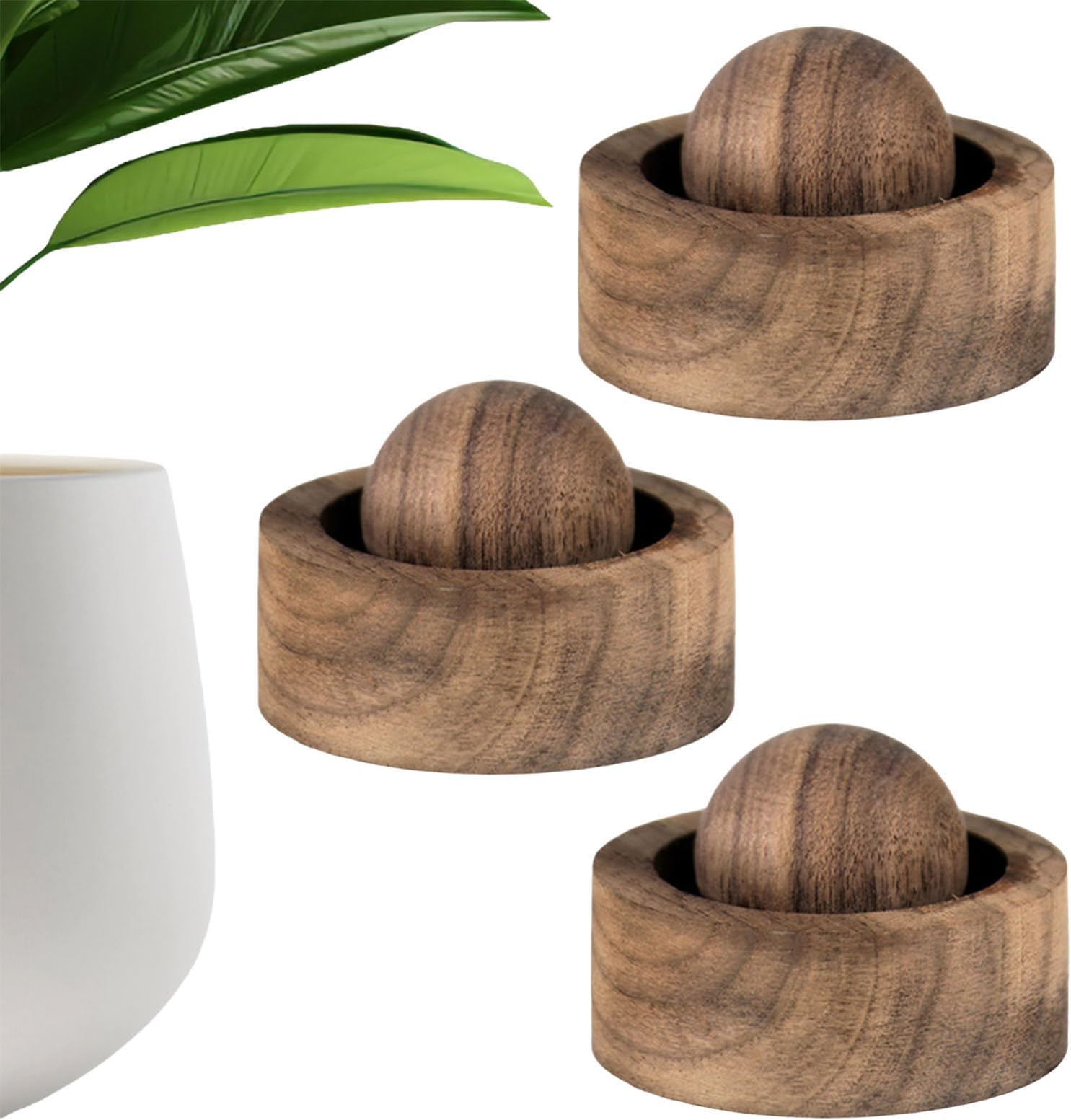 Natural Wood Essentialoil Diffuser Ball, 3 Pack Wooden Diffuser, Car And Home Air Purifiers, Sustainable Fragrance Home Decor For Office Study Hotel Car Nursery Bedroom Bathroom Travelers Dormitory