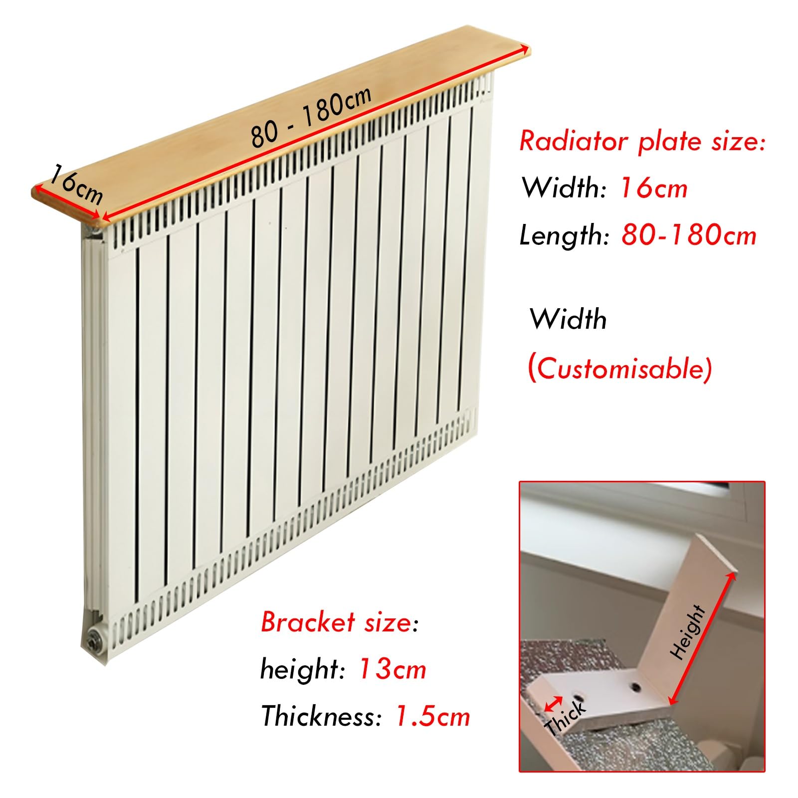 Estante de almacenamiento para radiador con soportes para calentador del hogar