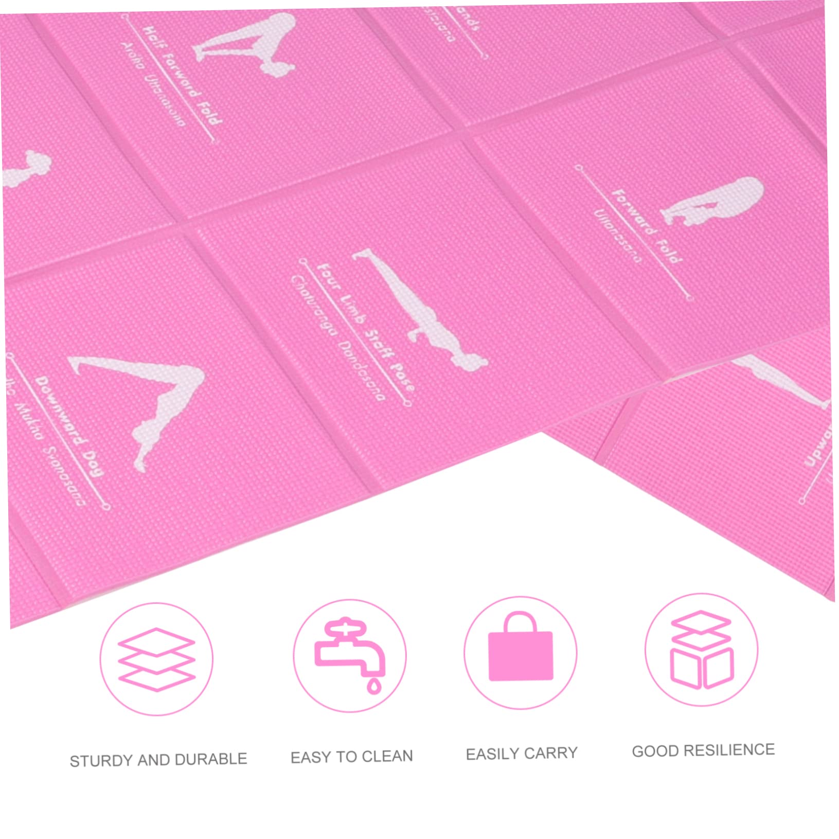 Abaodam Esterilla de Yoga Bolsa Antideslizante de Tpe Plegable y Portátil para Entrenamiento, Estiramientos y Uso en Casa