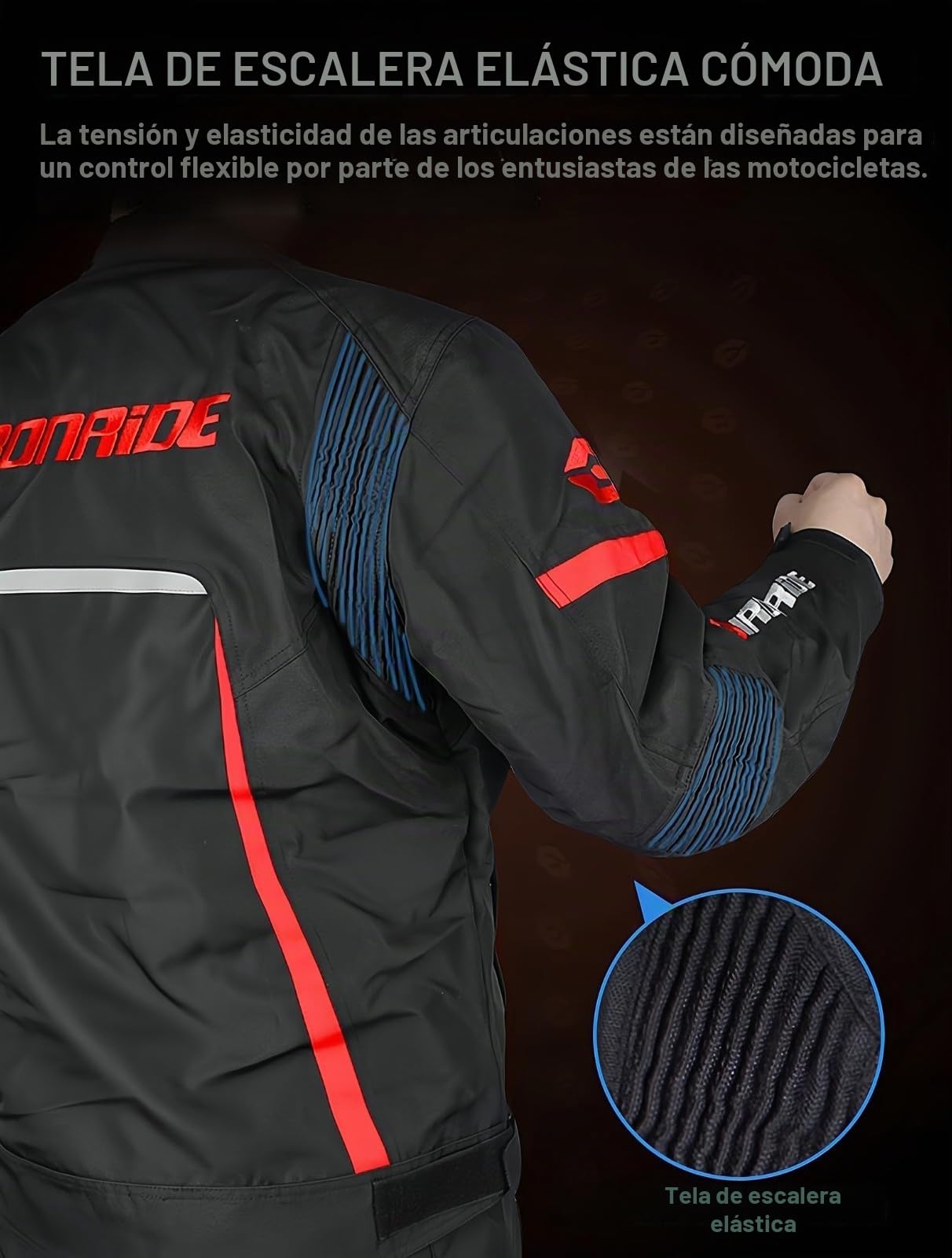 Moto Traje De Moto para Hombre Chaqueta De Moto Impermeable con Certificación CE con Armadura Extraíble Chaqueta De Verano, Pantalones De Moto Transpirables E Impermeables