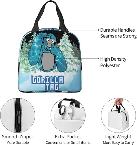 Miniatura 6 de Dekinkat Gorilla In - Fiambrera de invierno portátil de aluminio reutilizable, bolsa de almuerzo aislada, lonchera enfriadora para hombres y mujeres