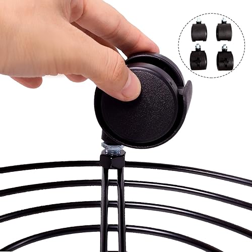 Miniatura 4 de KINJOEK 3 paquetes de 10.6 pulgadas de metal para plantas con ruedas con bloqueo, macetas redondas para flores, juego de soporte base con ruedas