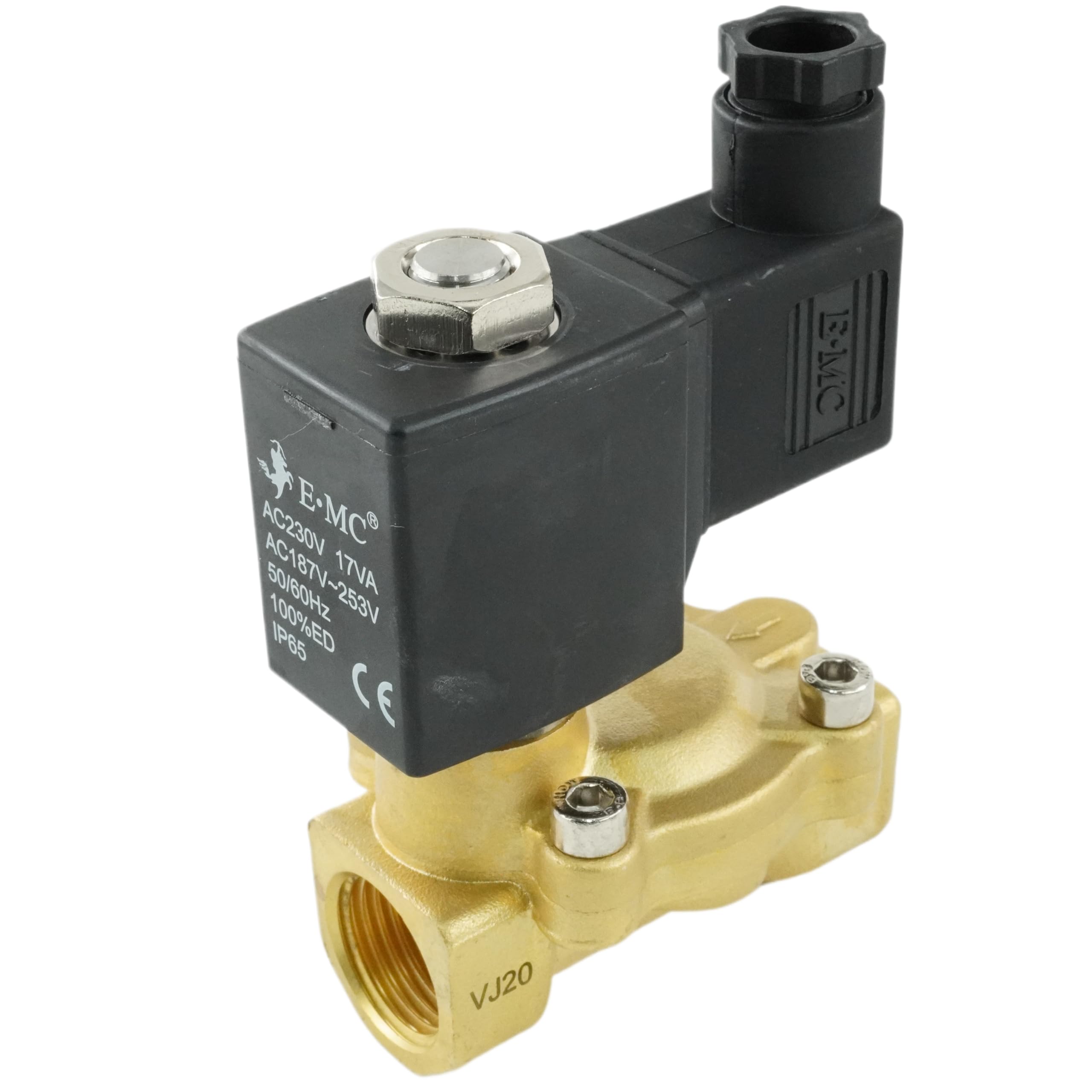 Fittingstore – Magnetventil stromlos geschlossen aus Messing für Druckluft, Wasser, Öl und Gas Elektromagnetventil 230 V AC / 12 V DC / 24 VAC / 24 V DC (Spannung: 230V AC, Gewinde: G 1 1/4")