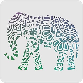 FINGERINSPIRE Plantillas de decoración de pared con diseño de elefante, 30 x 30 cm, plantillas de plástico para pintar en paredes, muebles, manualidades