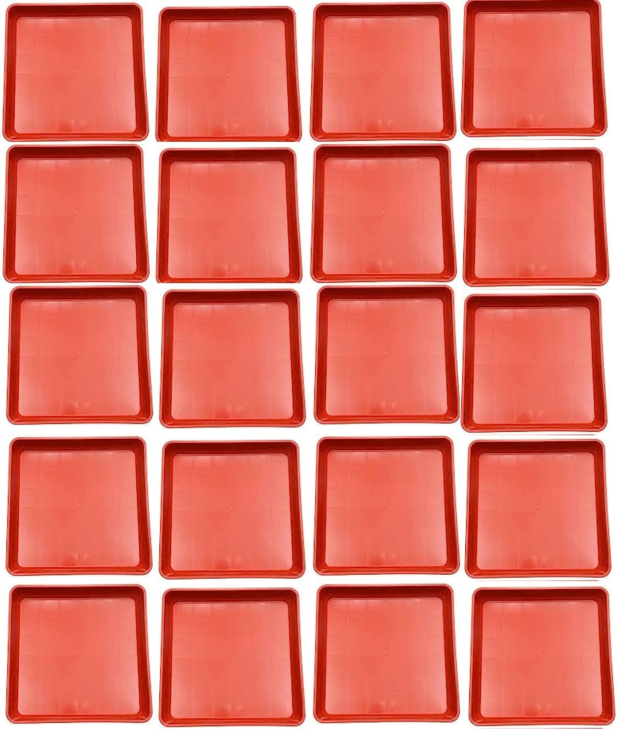 Aashu Planter Pot Bottom Plate Tray 16 Inches Square for Planters - Red, 3 Pieces,Plastic-image-41