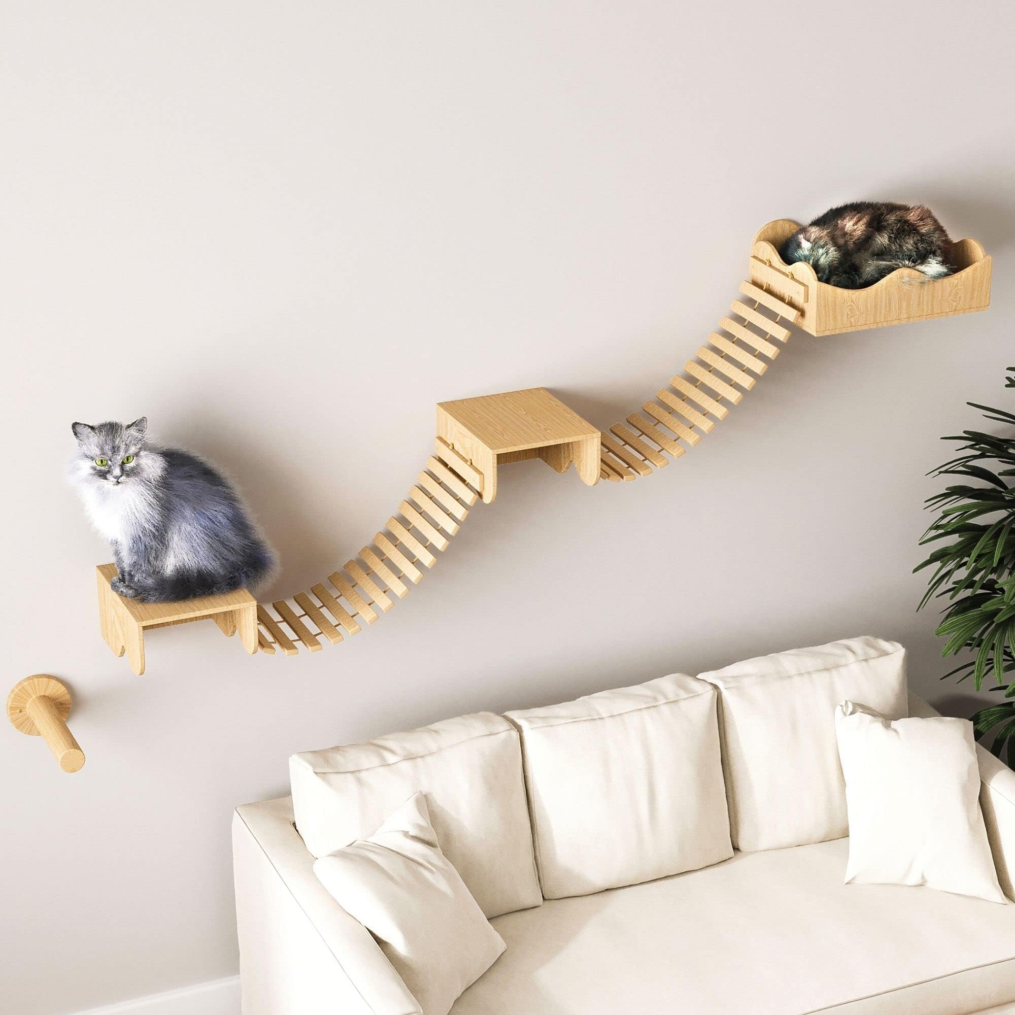 PawHut 4tlg. Kletterwand Für Katzen Katzenkletterwand Mit