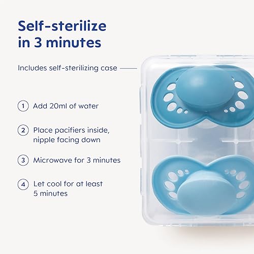 Miniatura 6 de MAM Chupetes originales Start Night para bebé, Binky para 0-3 meses, pezón de silicona sin BPA, fácil de limpiar, lo mejor para bebés recién