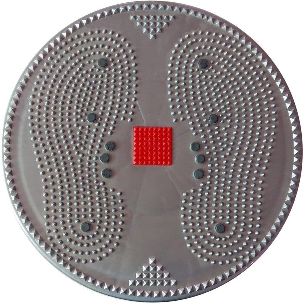 Saini_MEDICOS Tappetino per agopressione Twister Big Disc Piramide e terapia magnetica (grigio)