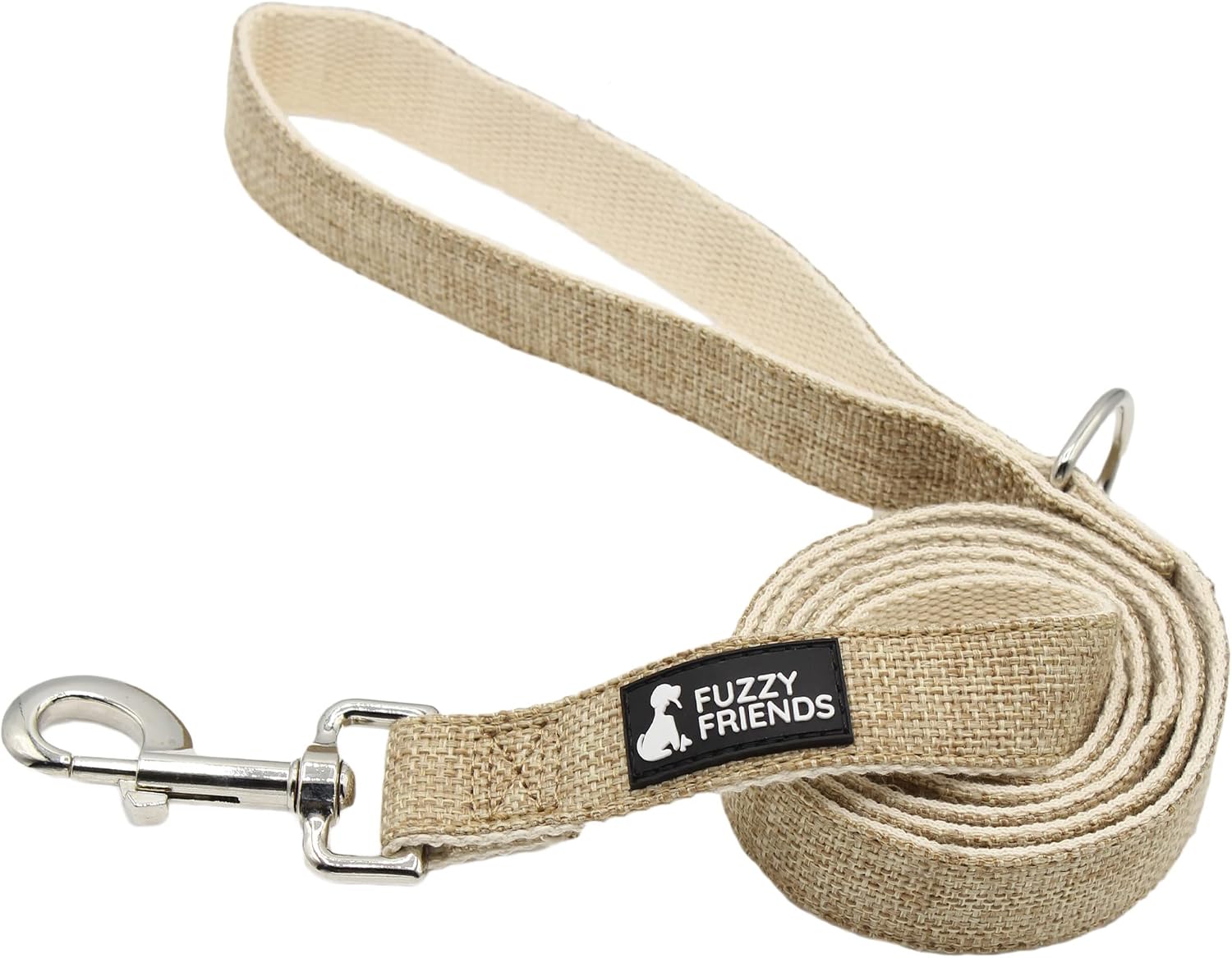 Fuzzy Friends Khaki Hemp Dog Leash. Chemical Free and Environmental Friendly, Great for Sensitive Skin or Allergies. Made of Sustainable…