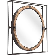 Zuo Capell Mirror Antique Gray, Gray Wall Decor, Modern Style, Hanging, Steel, Vertical only, Decor Mirrors, 23.6" W x 3.1" D x 21.7" H