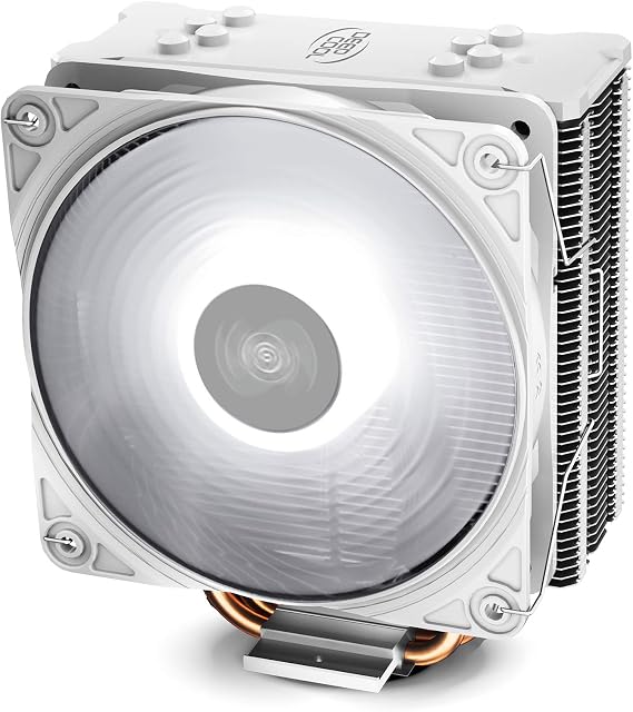 DeepCool GAMMAXX GTE V2 WHITE, CPU Air Cooler with 4 Heatpipes, 120mm PWM Fan with White LED, White Top Cover with Logo, For Intel/AMD, AM4 Compatible
