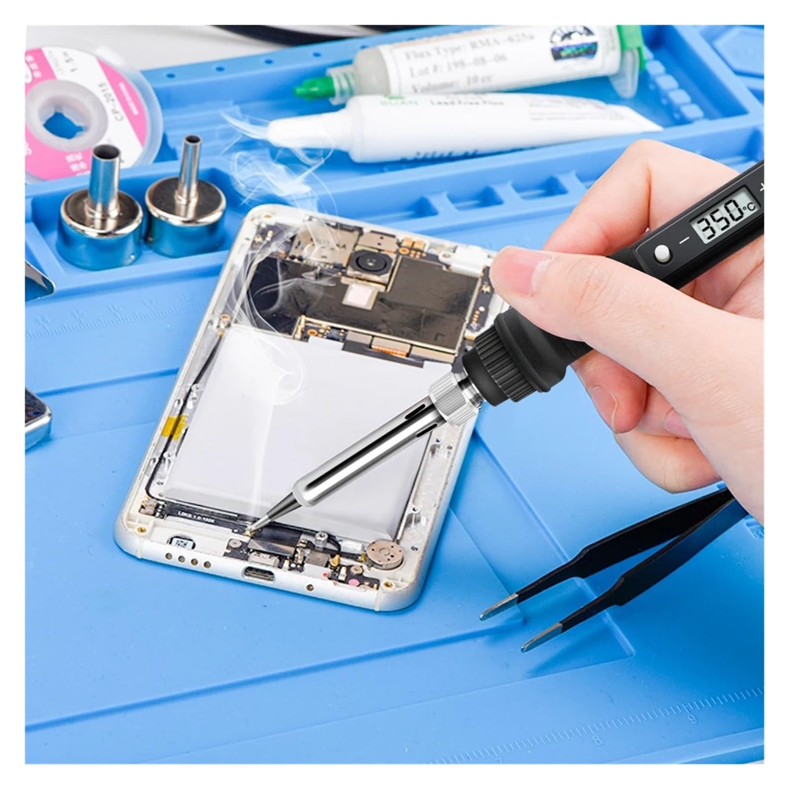 Kit De Soldadura Eléctrico Hierro 80W, Pantalla LCD, Juego Herramientas Ajustables Con Temperatura, Puntas, Estación Reparación Calentamiento Preciso(KIT2)