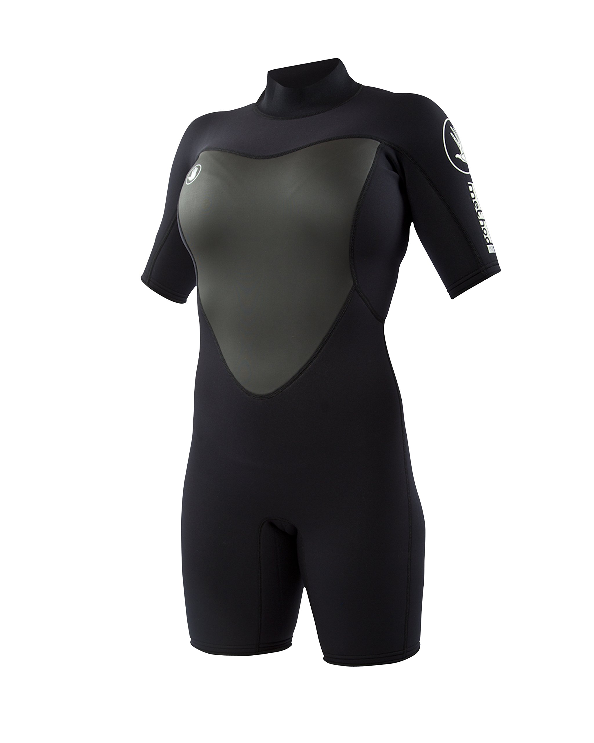 Body Glove 2mm Method Back Zip S/A Spring Performance Wetsuit, Black, Size 3/4