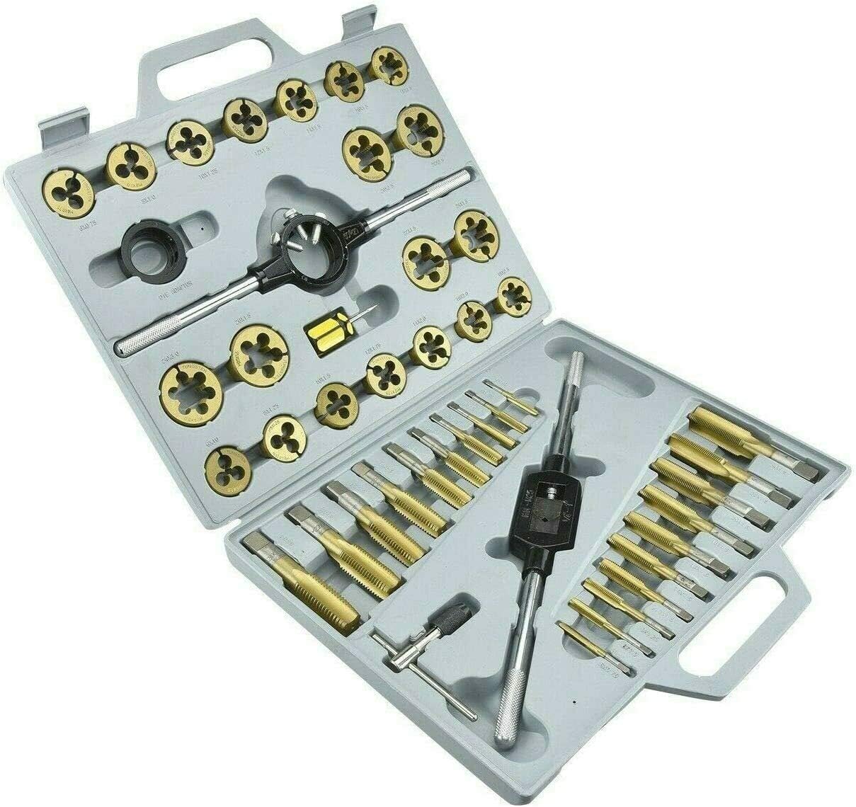 VCT PRO-GRADE 45PC LARGE-DIAMETER TITANIUM MM METRIC TAP & DIE THREADING TOOL SET